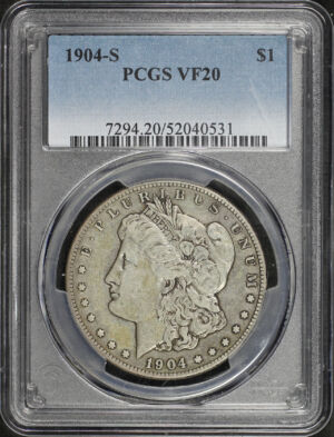Obverse of this 1904-S Morgan Dollar PCGS VF-20
