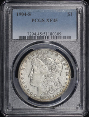 Obverse of this 1904-S Morgan Dollar PCGS XF-45
