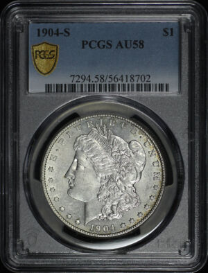 Obverse of this 1904-S Morgan Dollar PCGS AU-58