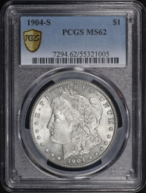 Obverse of this 1904-S Morgan Dollar PCGS MS-62