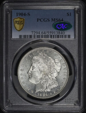 Obverse of this 1904-S Morgan Dollar PCGS MS-64 CAC