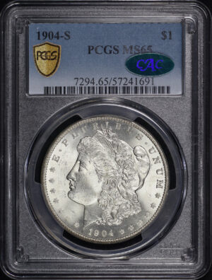 Obverse of this 1904-S Morgan Dollar PCGS MS-65 CAC