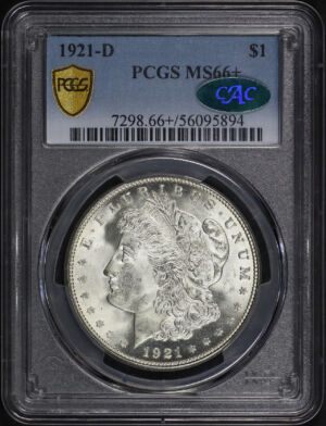 Obverse of this 1921-D Morgan Dollar PCGS MS-66+ CAC