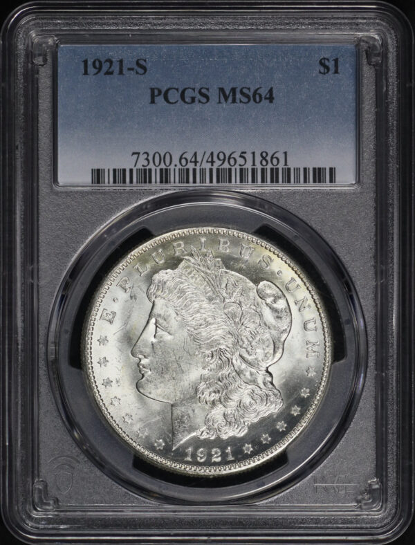 Obverse of this 1921-S Morgan Dollar PCGS MS-64