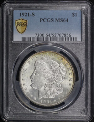 Obverse of this 1921-S Morgan Dollar PCGS MS-64