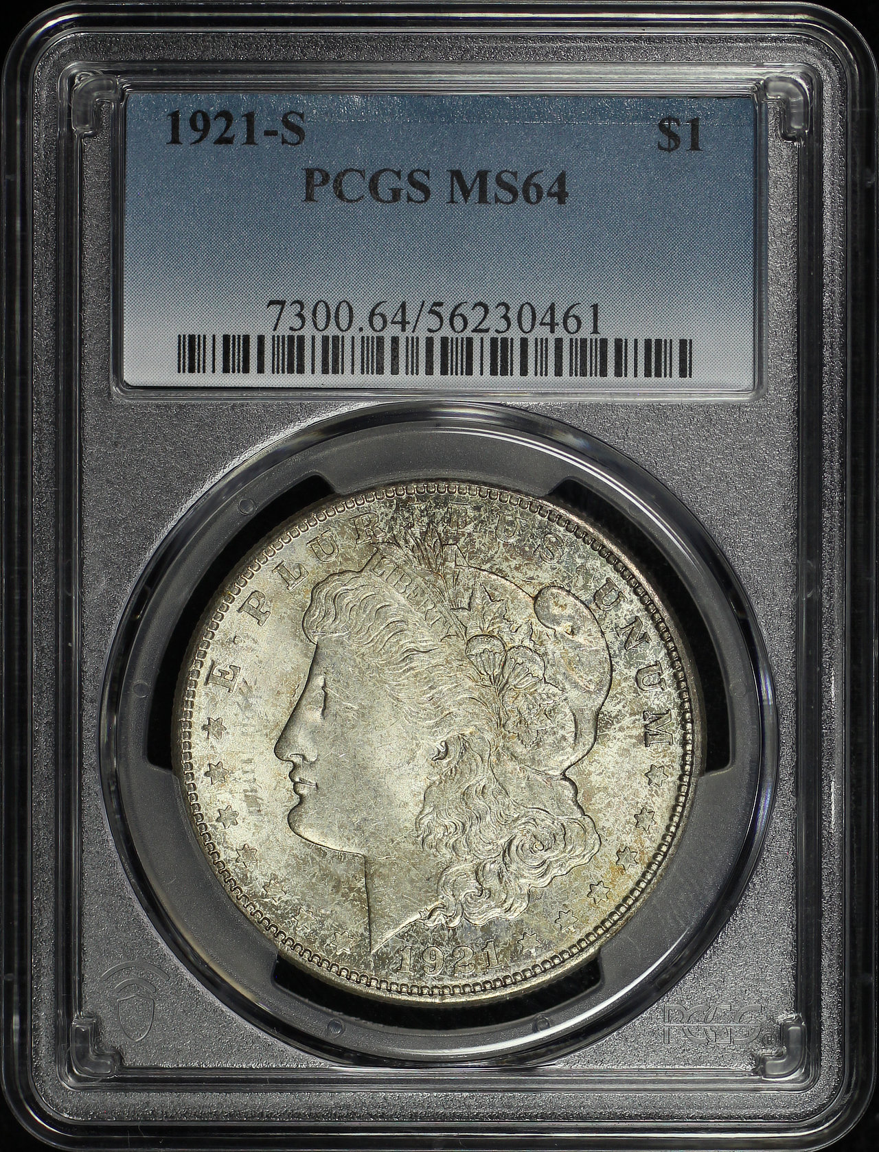 Obverse of this 1921-S Morgan Dollar PCGS MS-64