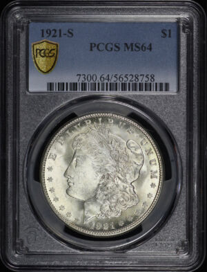 Obverse of this 1921-S Morgan Dollar PCGS MS-64