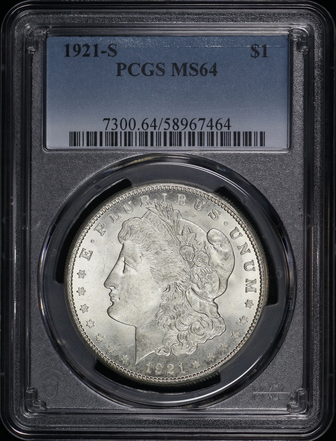 Obverse of this 1921-S Morgan Dollar PCGS MS-64