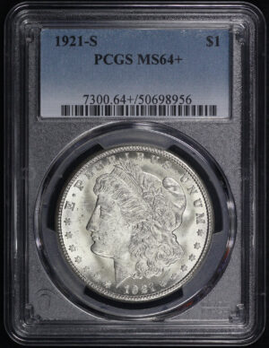 Obverse of this 1921-S Morgan Dollar PCGS MS-64+