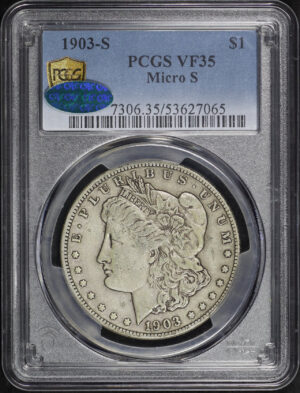 Obverse of this 1903-S Morgan Dollar Micro S PCGS VF-35 CAC