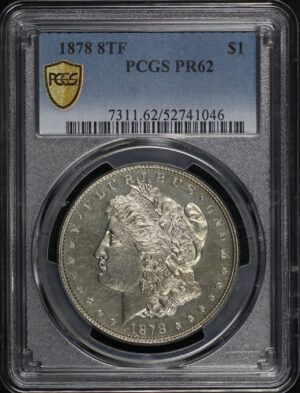 Obverse of this 1878 8TF Morgan Dollar PCGS PR-62