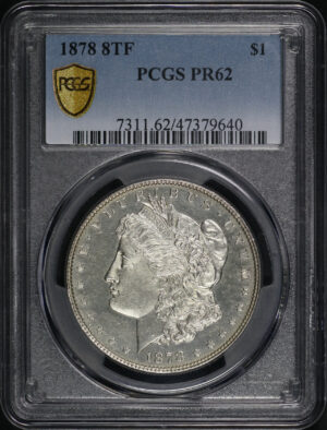 Obverse of this 1878 8TF Morgan Dollar PCGS PR-62