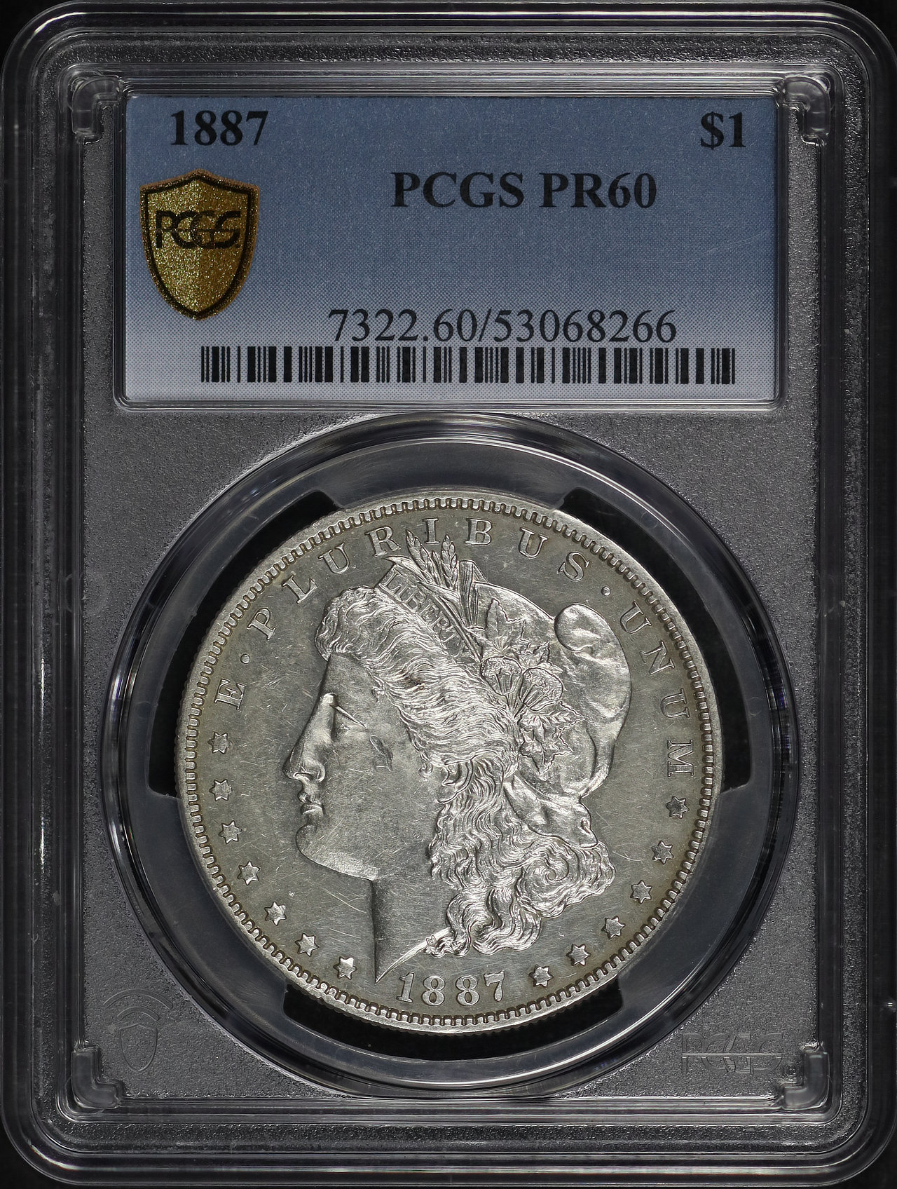 Obverse of this 1887 Morgan Dollar PCGS PR-60