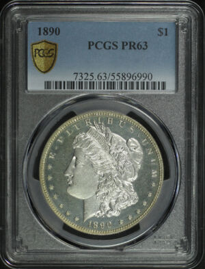 Obverse of this 1890 Morgan Dollar PCGS PR-63