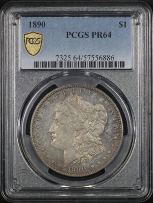 Obverse of this 1890 Morgan Dollar PCGS PR-64