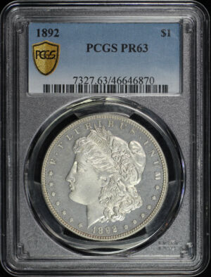Obverse of this 1892 Morgan Dollar PCGS PR-63