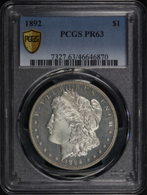 Obverse of this 1892 Morgan Dollar PCGS PR-63