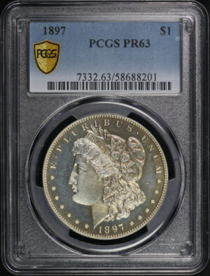 Obverse of this 1897 Morgan Dollar PCGS PR-63