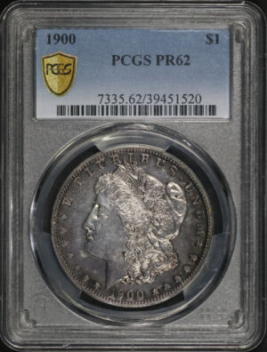 Obverse of this 1900 Morgan Dollar PCGS PR-62