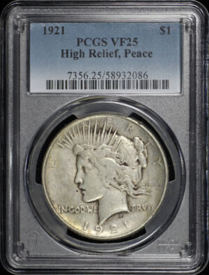 Obverse of this 1921 Peace Dollar PCGS VF-25