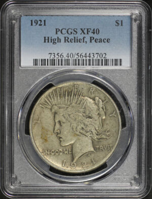 Obverse of this 1921 Peace Dollar PCGS XF-40
