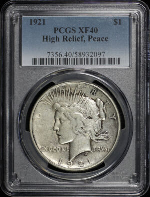 Obverse of this 1921 Peace Dollar PCGS XF-40