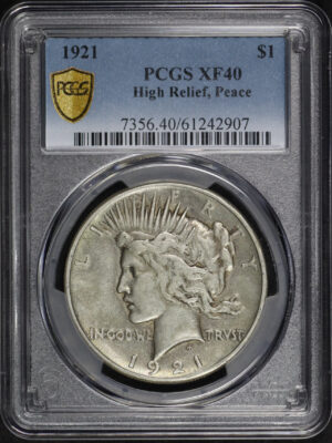 Obverse of this 1921 Peace Dollar PCGS XF-40