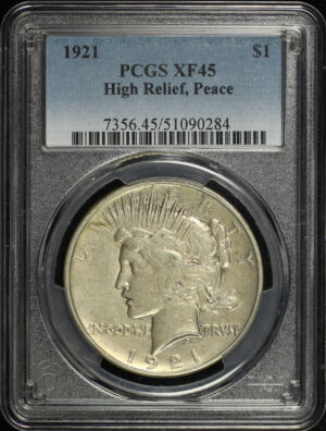 Obverse of this 1921 Peace Dollar PCGS XF-45