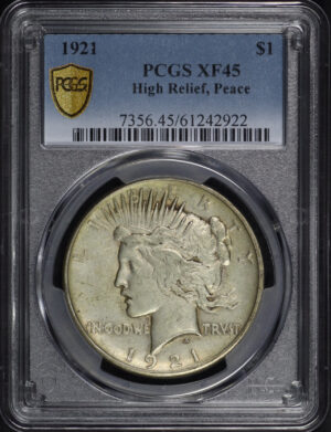 Obverse of this 1921 Peace Dollar PCGS XF-45