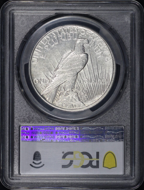 Reverse of this 1921 High Relief Peace Dollar PCGS AU-55