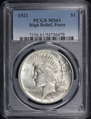 Obverse of this 1921 Peace Dollar PCGS MS-61