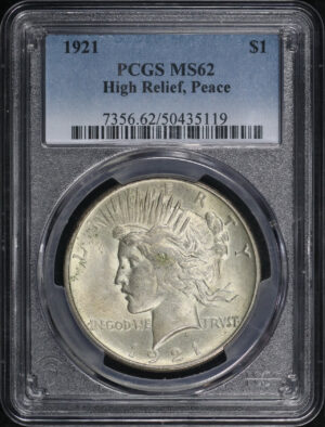 Obverse of this 1921 Peace Dollar PCGS MS-62