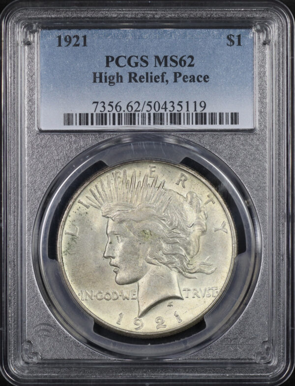 Obverse of this 1921 Peace Dollar PCGS MS-62