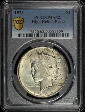 Obverse of this 1921 Peace Dollar PCGS MS-62
