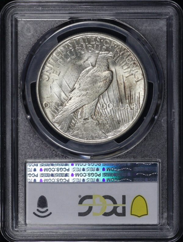 Reverse of this 1921 High Relief Peace Dollar PCGS MS-63