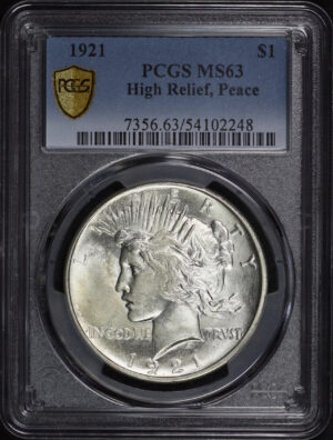 Obverse of this 1921 Peace Dollar PCGS MS-63
