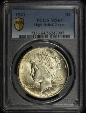 Obverse of this 1921 Peace Dollar PCGS MS-64