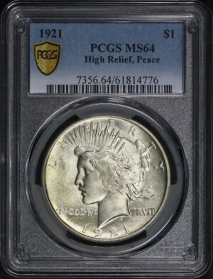 Obverse of this 1921 Peace Dollar PCGS MS-64