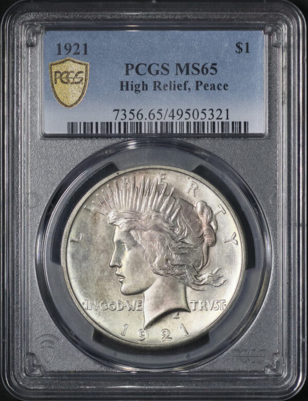 Obverse of this 1921 Peace Dollar PCGS MS-65