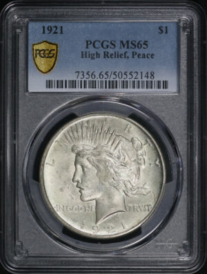 Obverse of this 1921 Peace Dollar PCGS MS-65