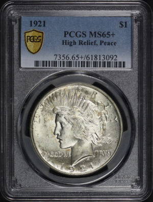 Obverse of this 1921 Peace Dollar PCGS MS-65+