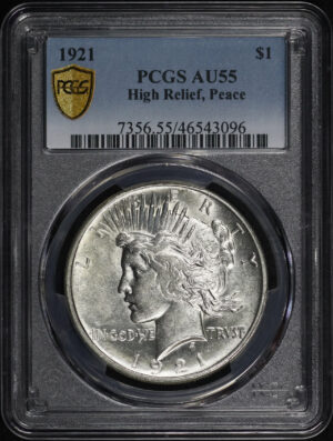 Obverse of this 1921 Peace Dollar PCGS AU-55