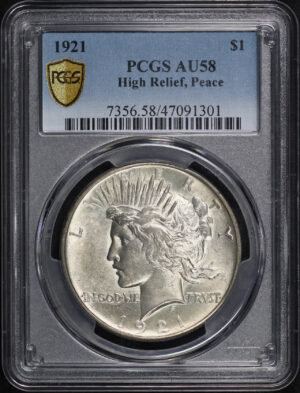 Obverse of this 1921 Peace Dollar PCGS AU-58