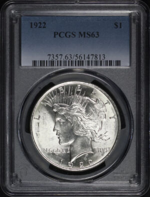 Obverse of this 1922 Peace Dollar PCGS MS-63