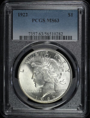 Obverse of this 1922 Peace Dollar PCGS MS-63
