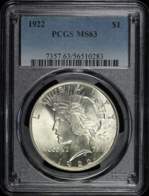 Obverse of this 1922 Peace Dollar PCGS MS-63