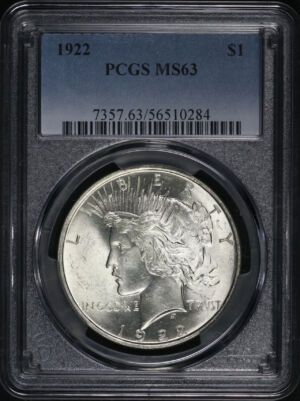 Obverse of this 1922 Peace Dollar PCGS MS-63