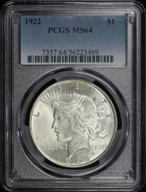 Obverse of this 1922 Peace Dollar PCGS MS-64