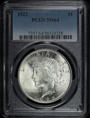 Obverse of this 1922 Peace Dollar PCGS MS-64