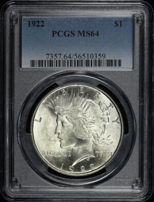 Obverse of this 1922 Peace Dollar PCGS MS-64